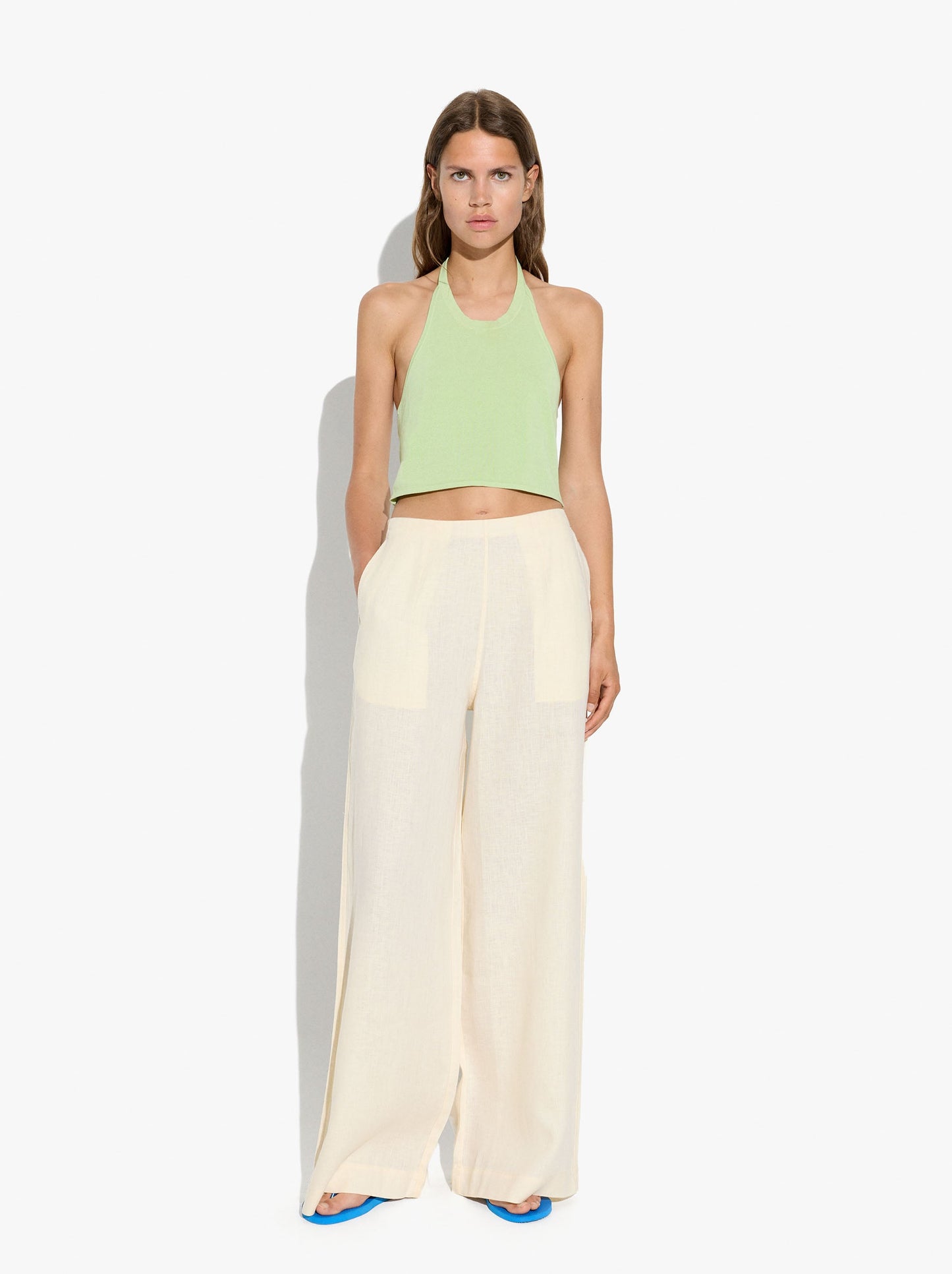 Plain Trousers 100% Linen