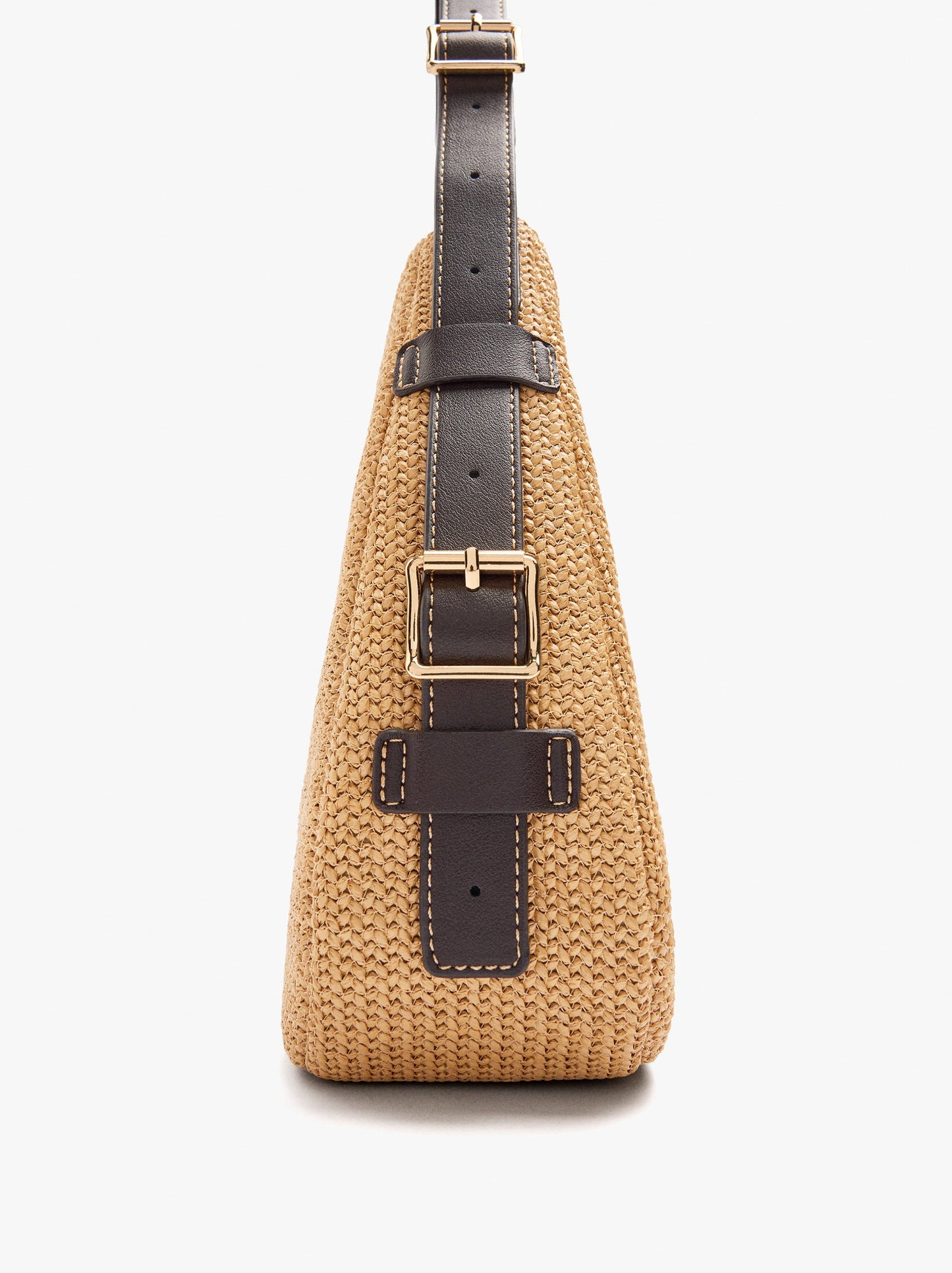 Shoulder Bag With Paper Straw Effect