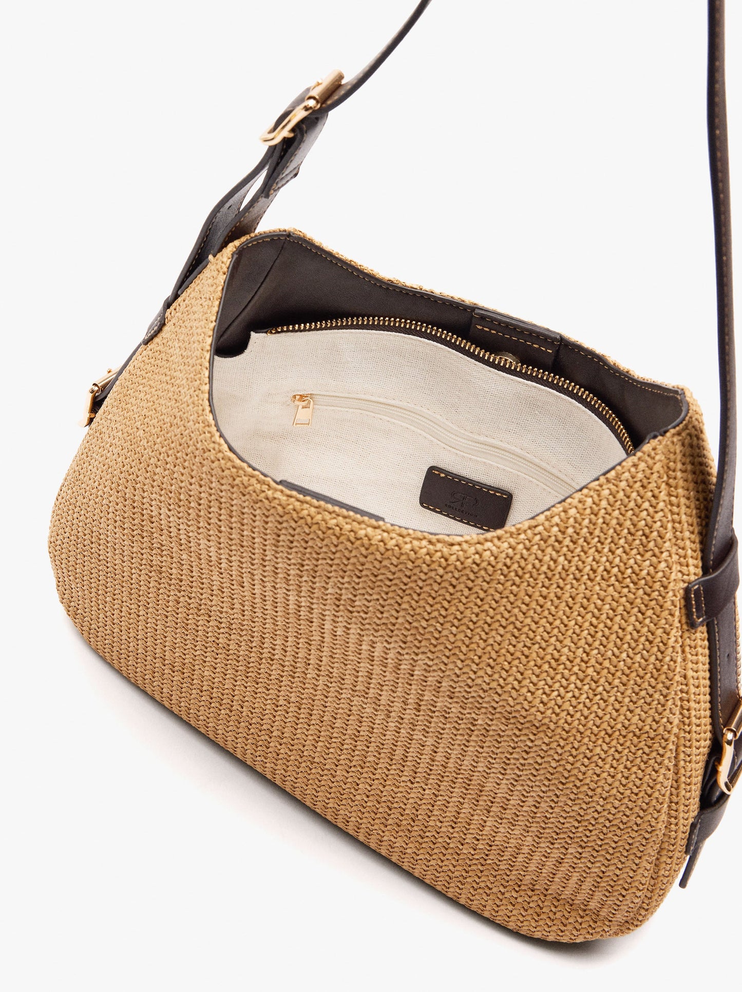 Shoulder Bag With Paper Straw Effect