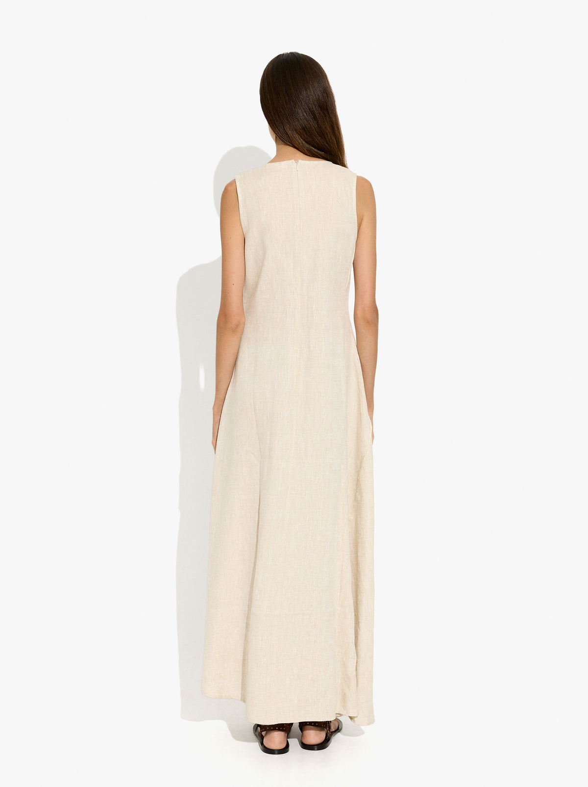 Dress With Diagonal Detail 100% Linen