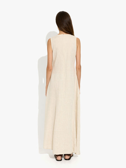 Dress With Diagonal Detail 100% Linen