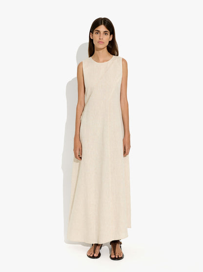 Dress With Diagonal Detail 100% Linen