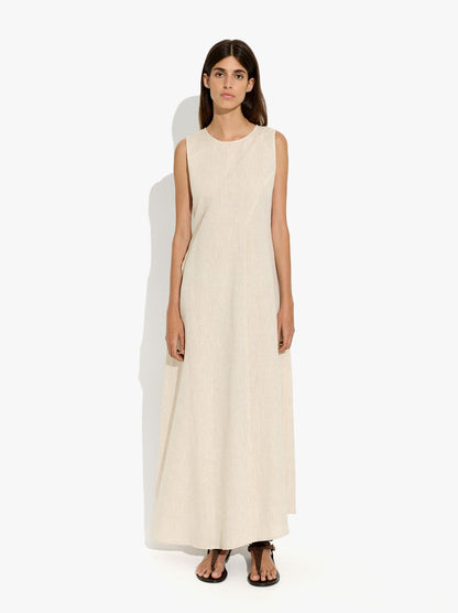 Dress With Diagonal Detail 100% Linen