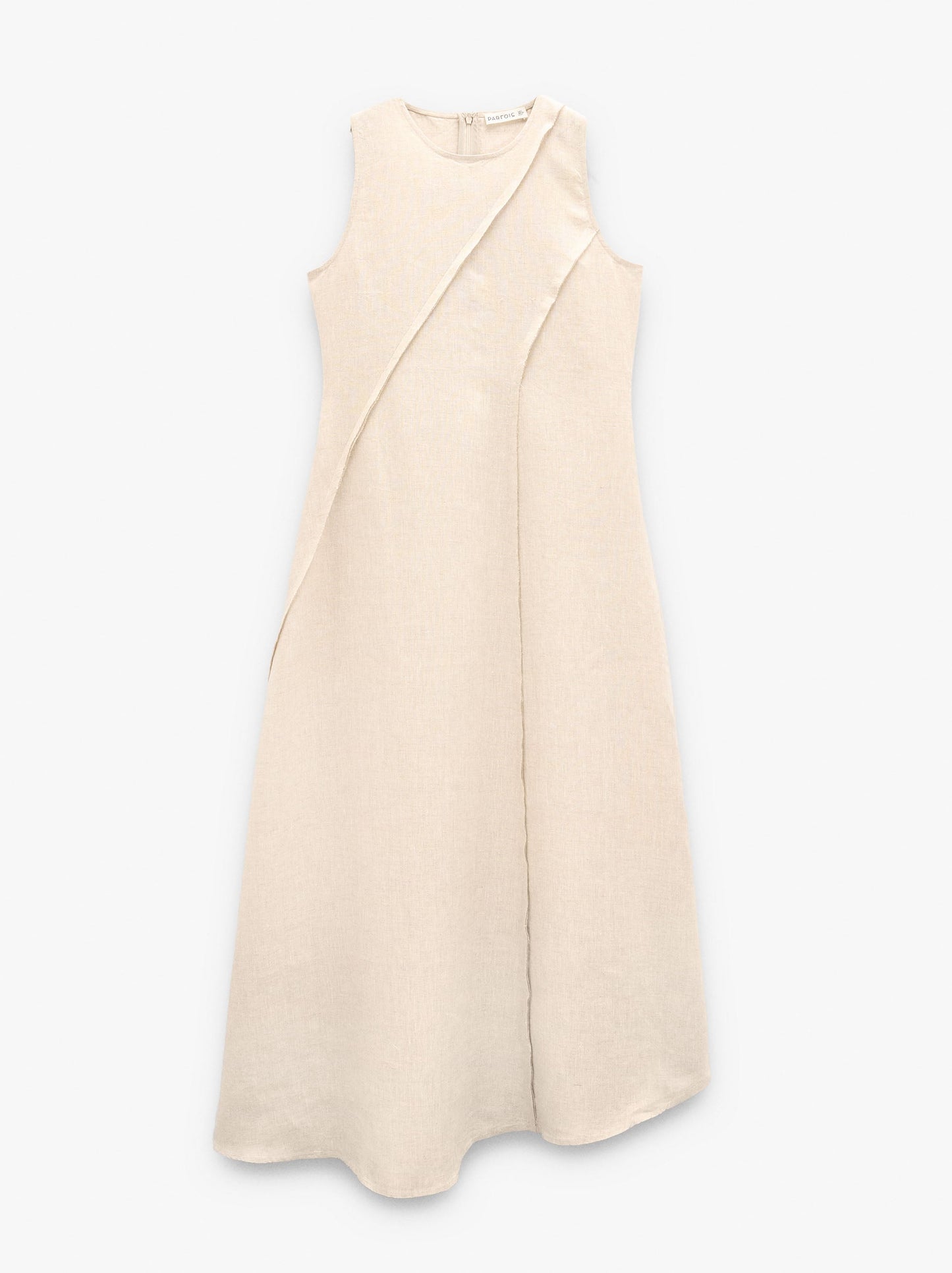 Dress With Diagonal Detail 100% Linen