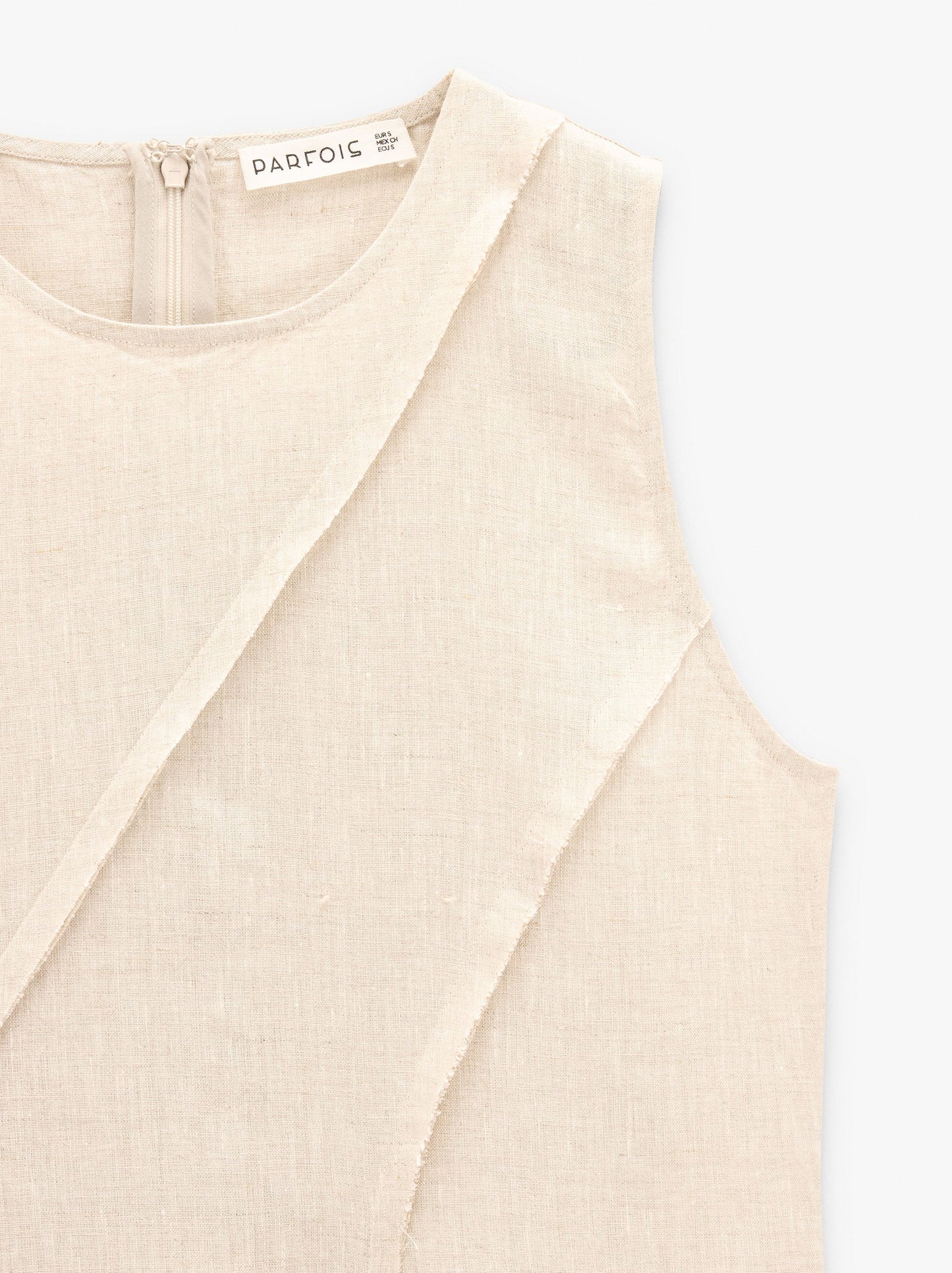 Dress With Diagonal Detail 100% Linen