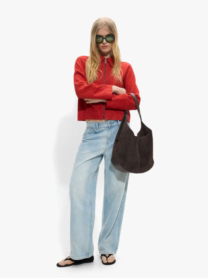 Rounded Leather Bag With Removable Bag