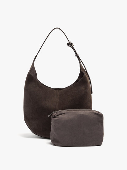 Rounded Leather Bag With Removable Bag