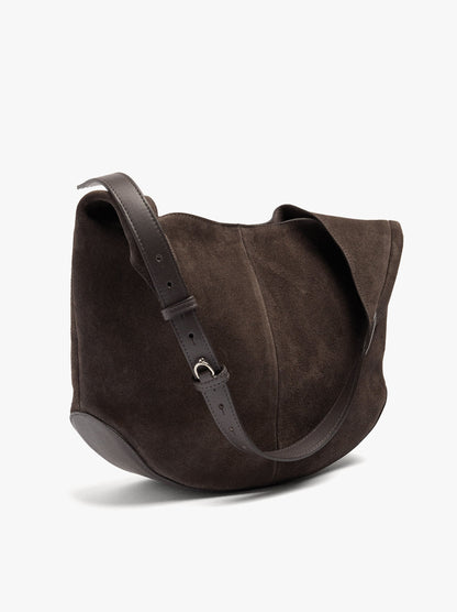Rounded Leather Bag With Removable Bag