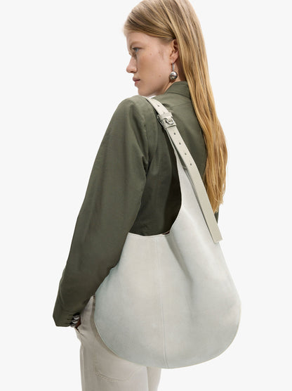 Rounded Leather Bag With Removable Bag