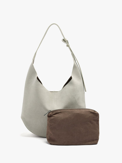 Rounded Leather Bag With Removable Bag