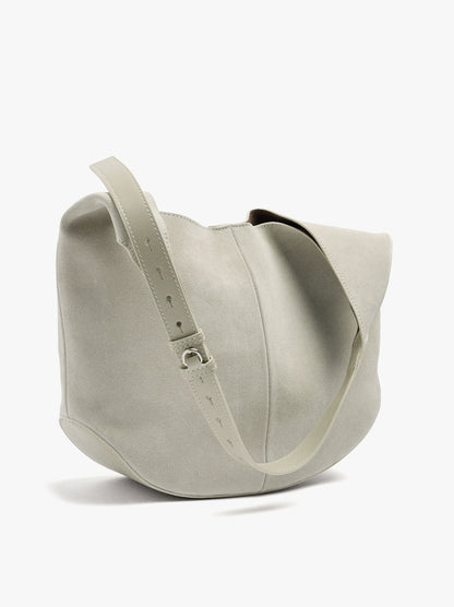 Rounded Leather Bag With Removable Bag