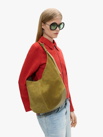 Rounded Leather Bag With Removable Bag