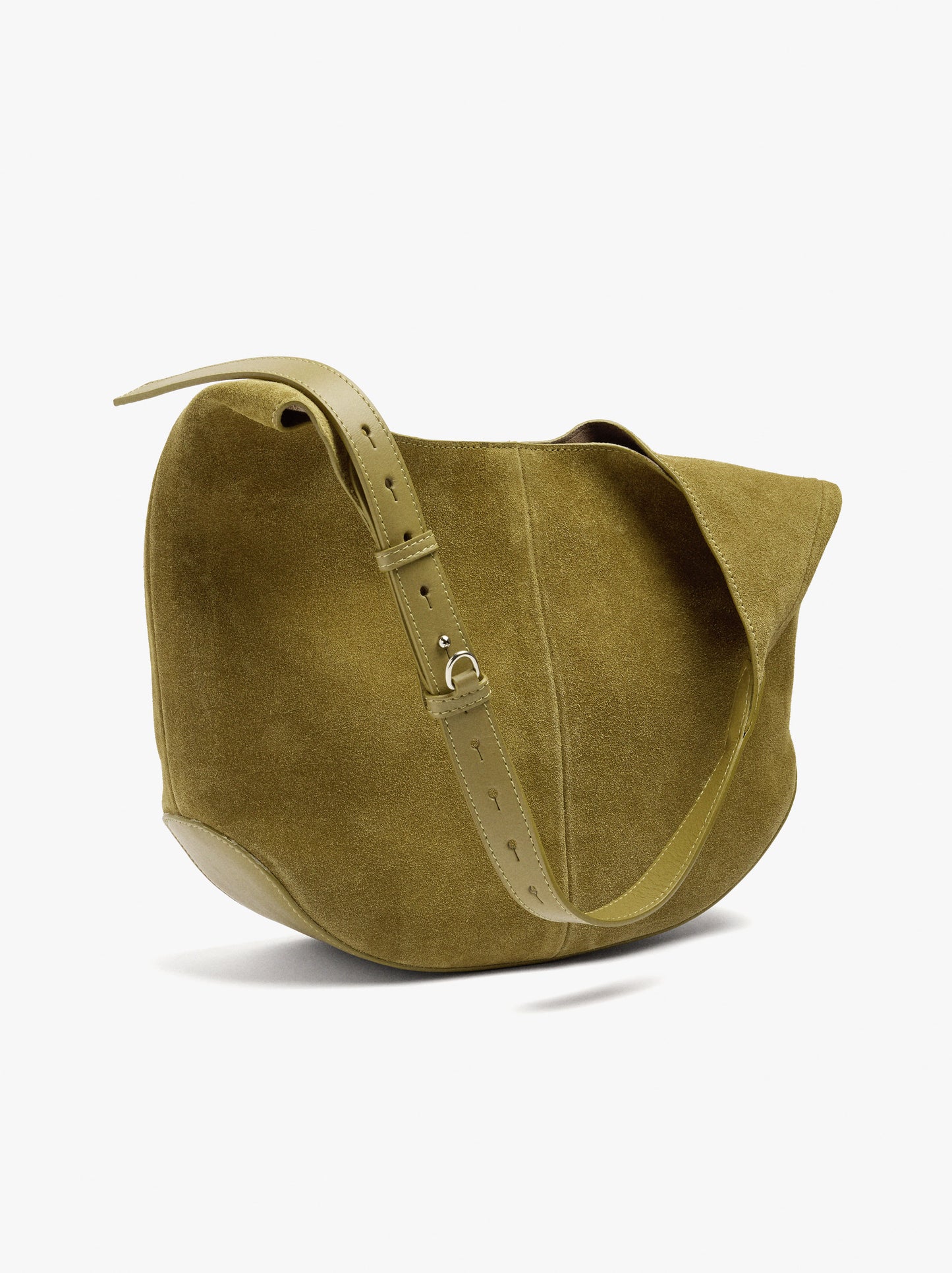 Rounded Leather Bag With Removable Bag