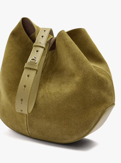 Rounded Leather Bag With Removable Bag