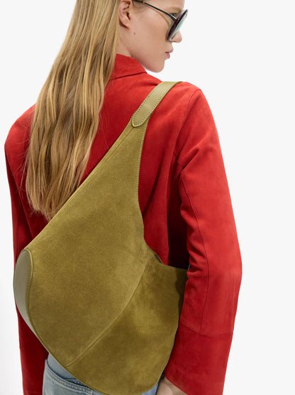 Rounded Leather Bag With Removable Bag