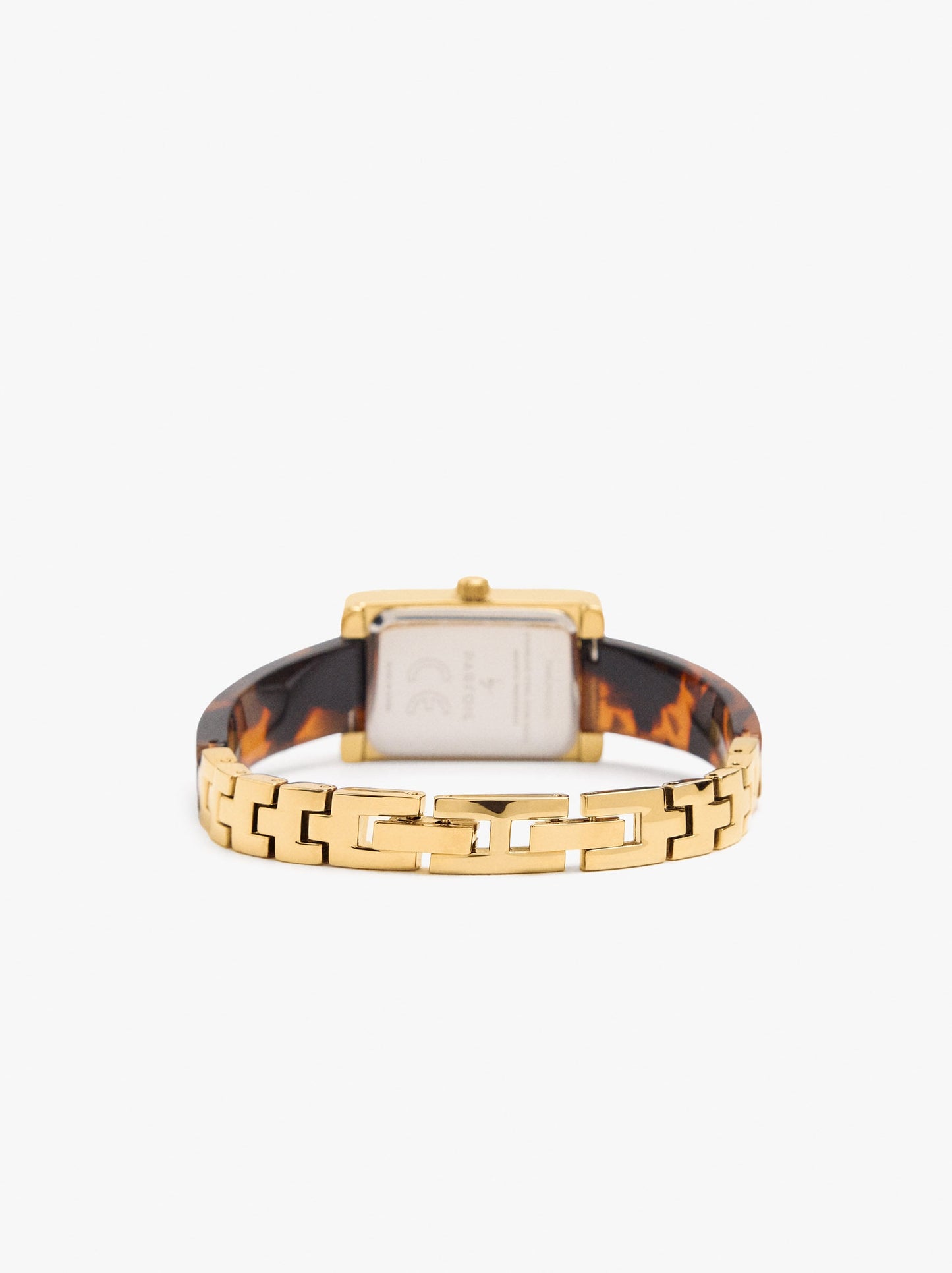 Rectangular Watch With Tortoiseshell-Effect Bracelet