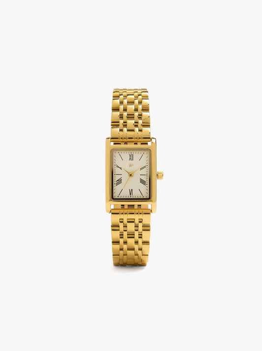 Rectangular Watch With Stainless Steel Bracelet