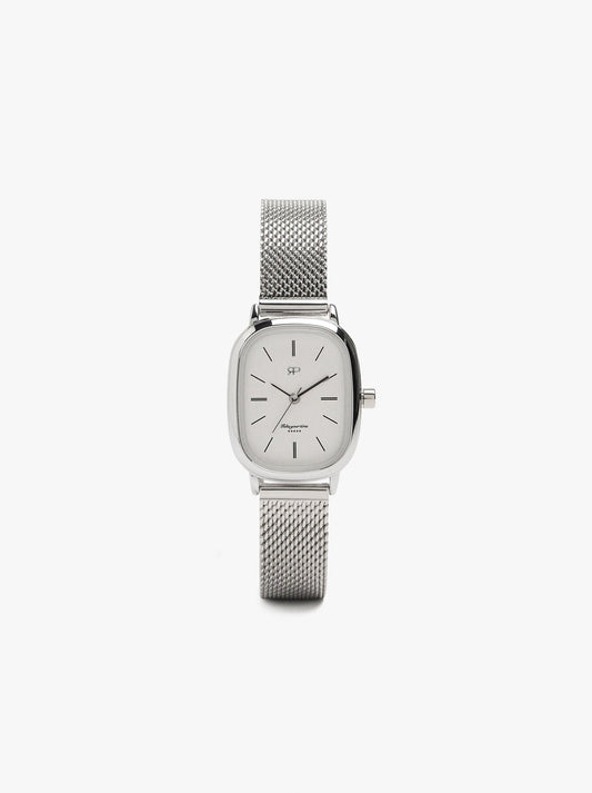 Rectangular Watch With Metal Mesh
