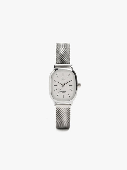 Rectangular Watch With Metal Mesh