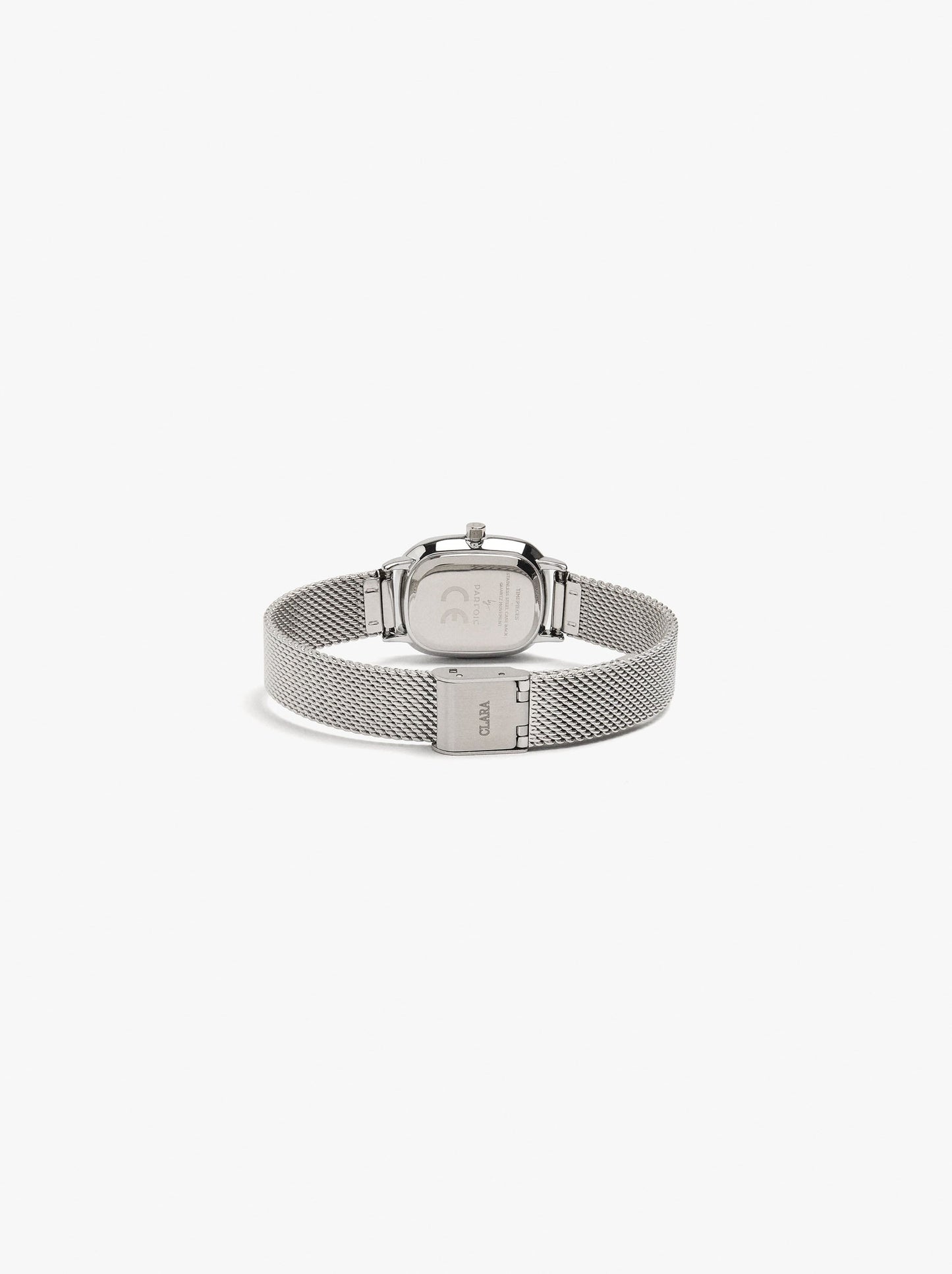 Rectangular Watch With Metal Mesh