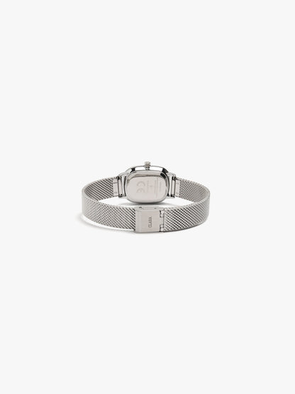 Rectangular Watch With Metal Mesh