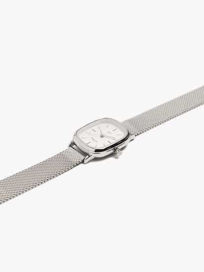 Rectangular Watch With Metal Mesh