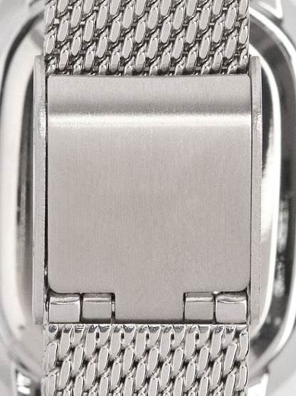 Rectangular Watch With Metal Mesh