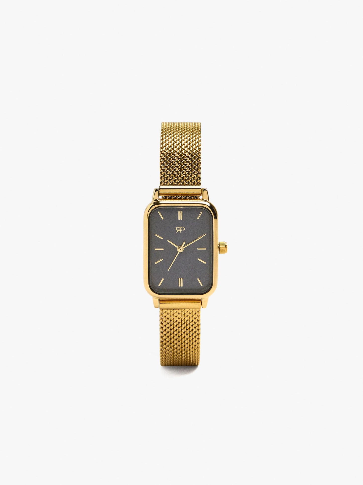 Rectangular Watch With Stainless Steel Metal Mesh