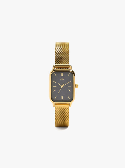 Rectangular Watch With Stainless Steel Metal Mesh
