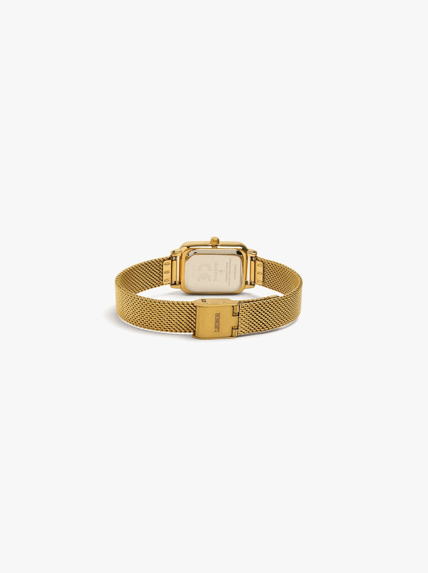 Rectangular Watch With Stainless Steel Metal Mesh