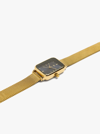 Rectangular Watch With Stainless Steel Metal Mesh