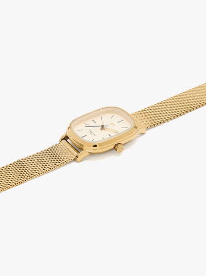 Rectangular Watch With Steel Metal Mesh