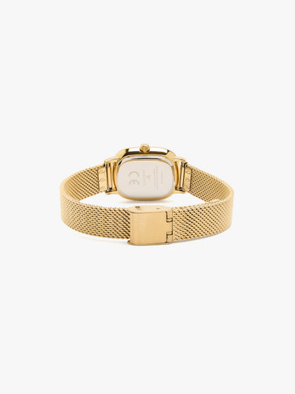 Rectangular Watch With Steel Metal Mesh