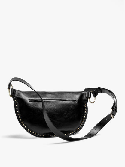 Belt Bag Cracked Effect With Studs
