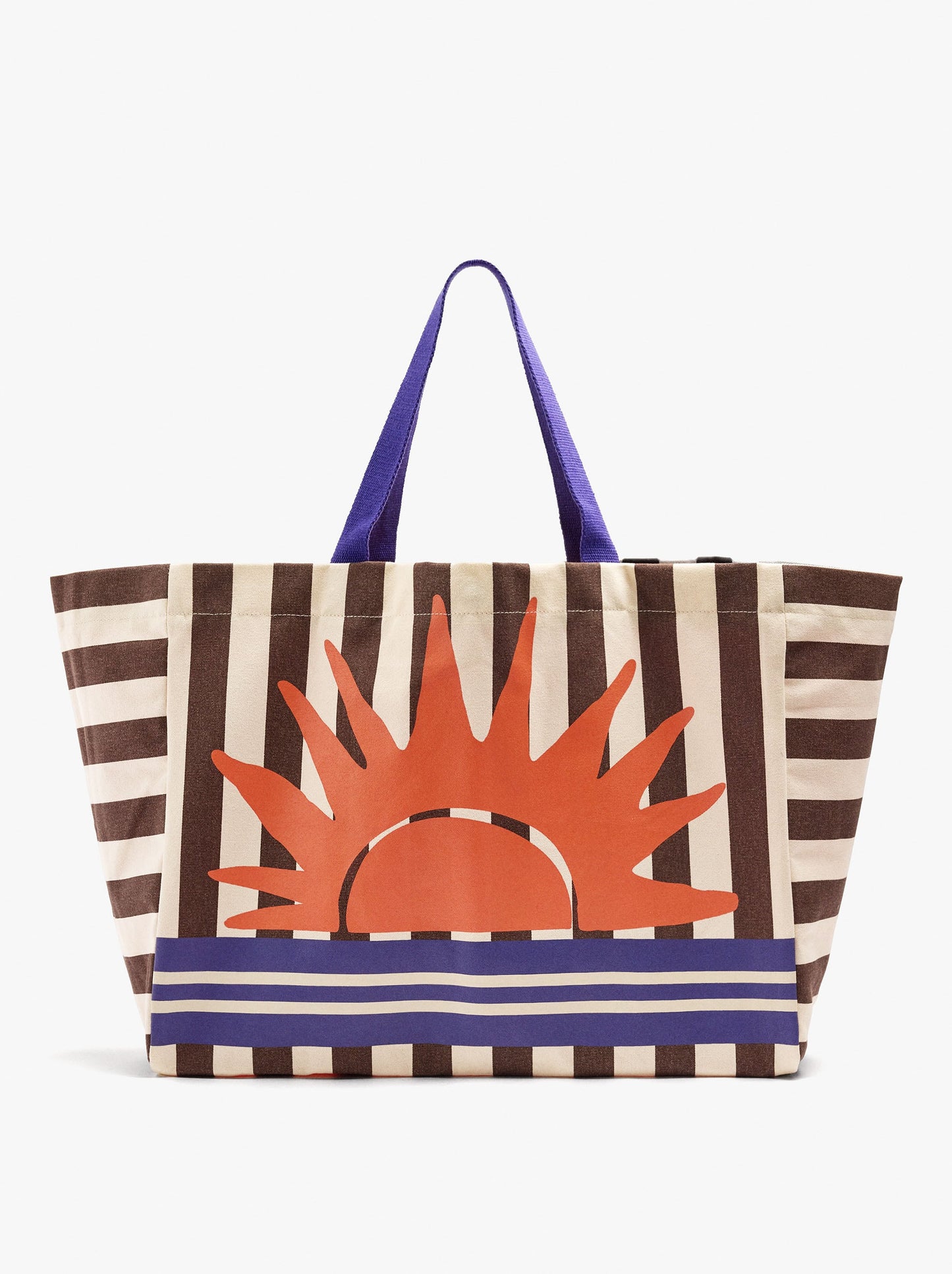 Shopper Bag With Stripes With Printed