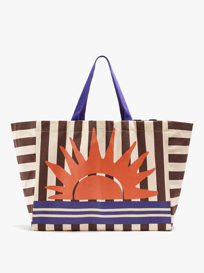 Shopper Bag With Stripes With Printed