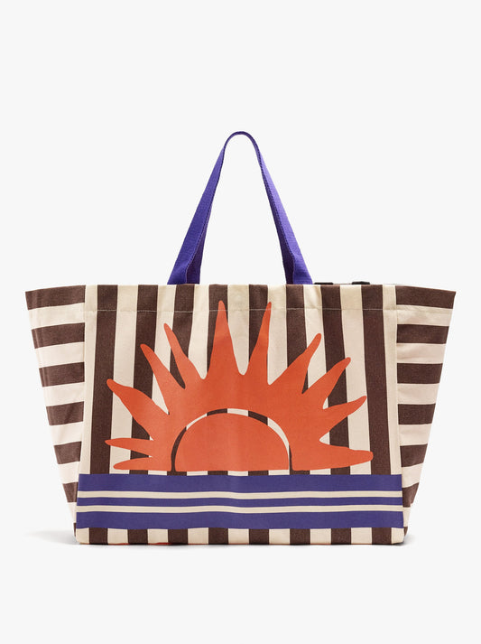 Shopper Bag With Stripes With Printed