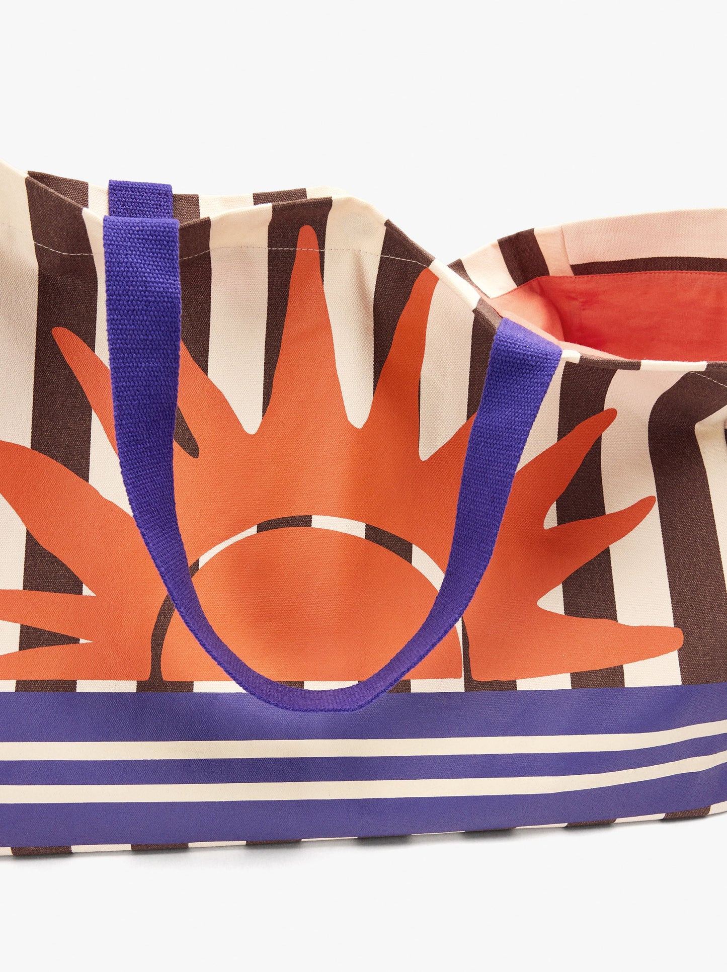 Shopper Bag With Stripes With Printed