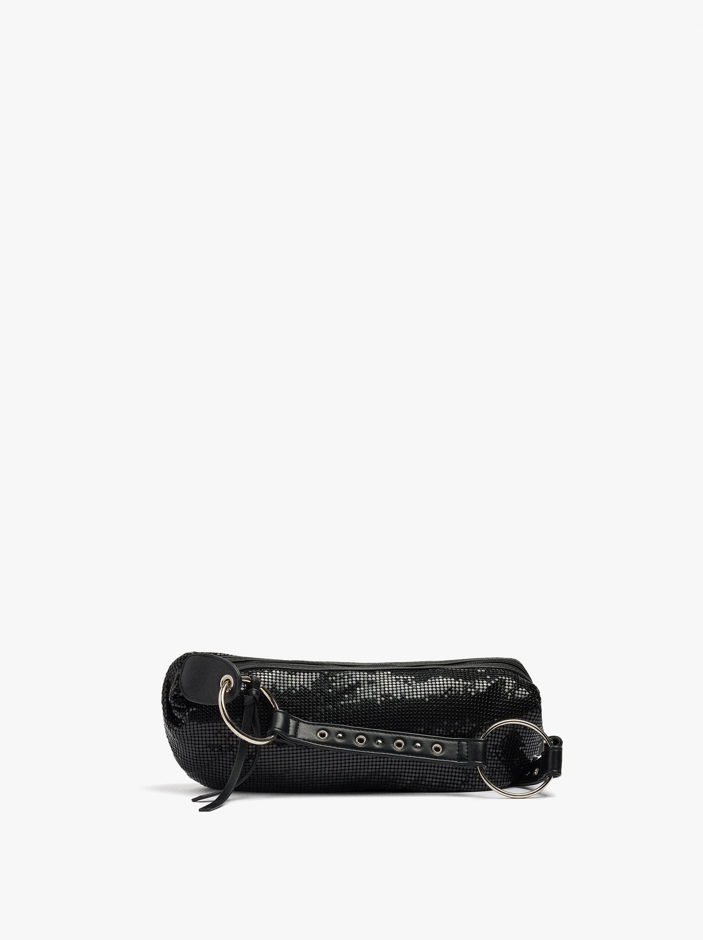Shoulder Bag With Shiny Metallic Mesh