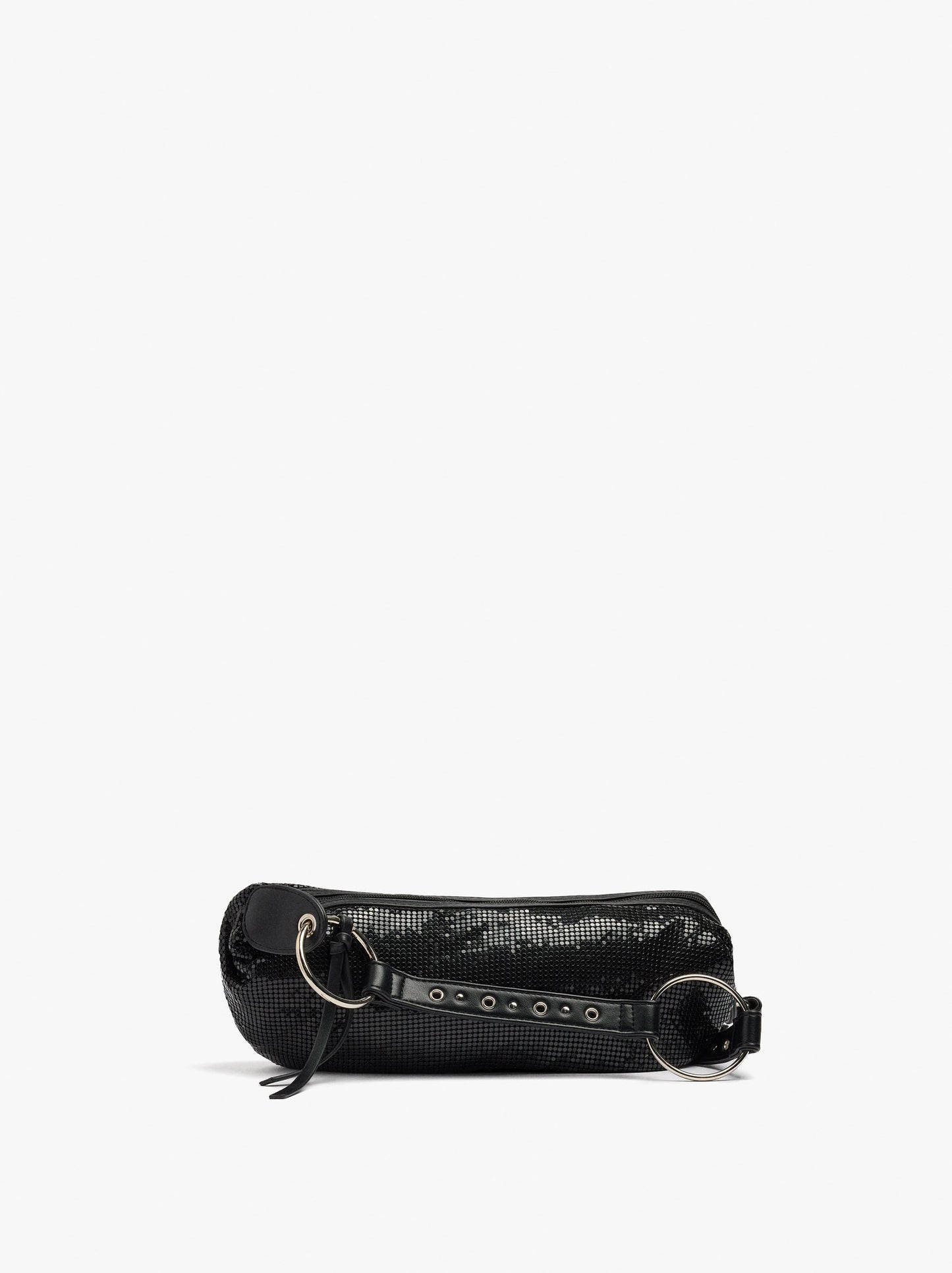 Shoulder Bag With Shiny Metallic Mesh