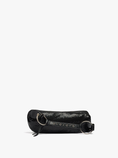 Shoulder Bag With Shiny Metallic Mesh