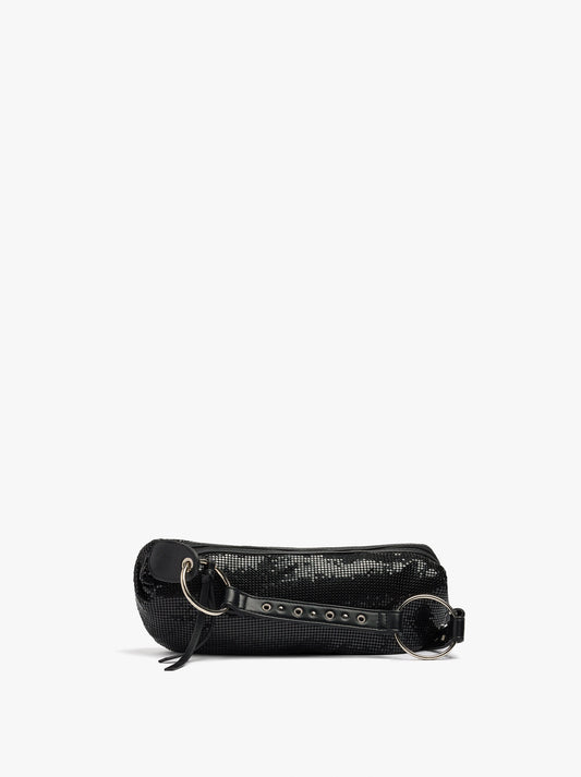 Shoulder Bag With Shiny Metallic Mesh