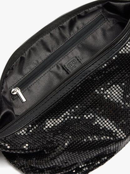 Shoulder Bag With Shiny Metallic Mesh