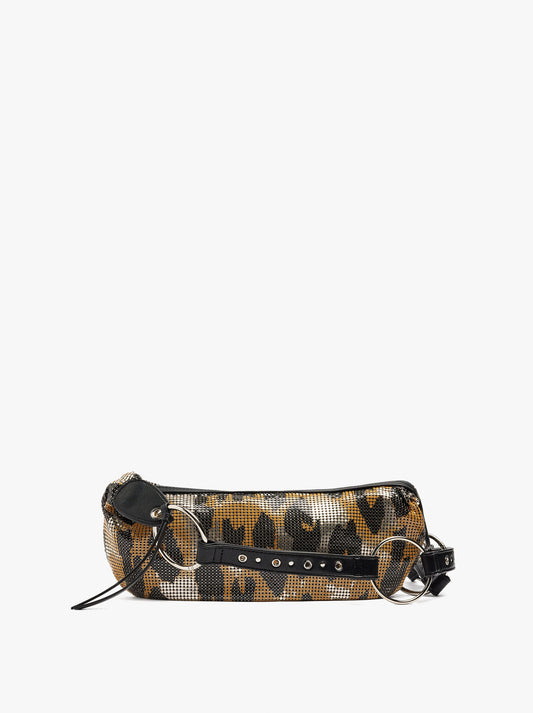 Shoulder Bag With Metallic Mesh Animal Print