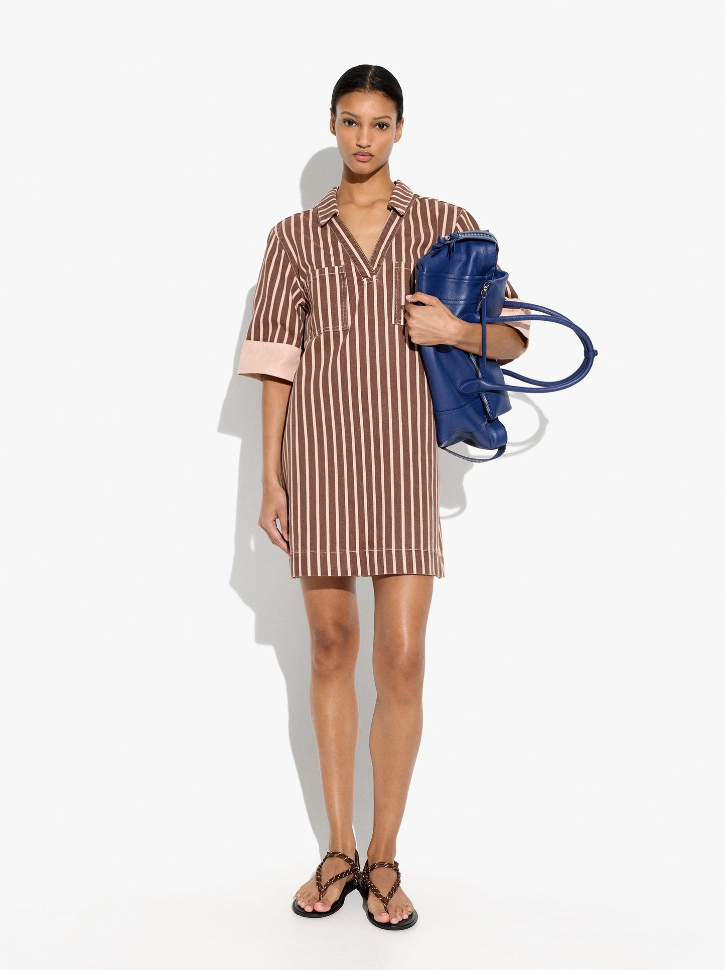 Shirt Dress With Stripes 100% Cotton