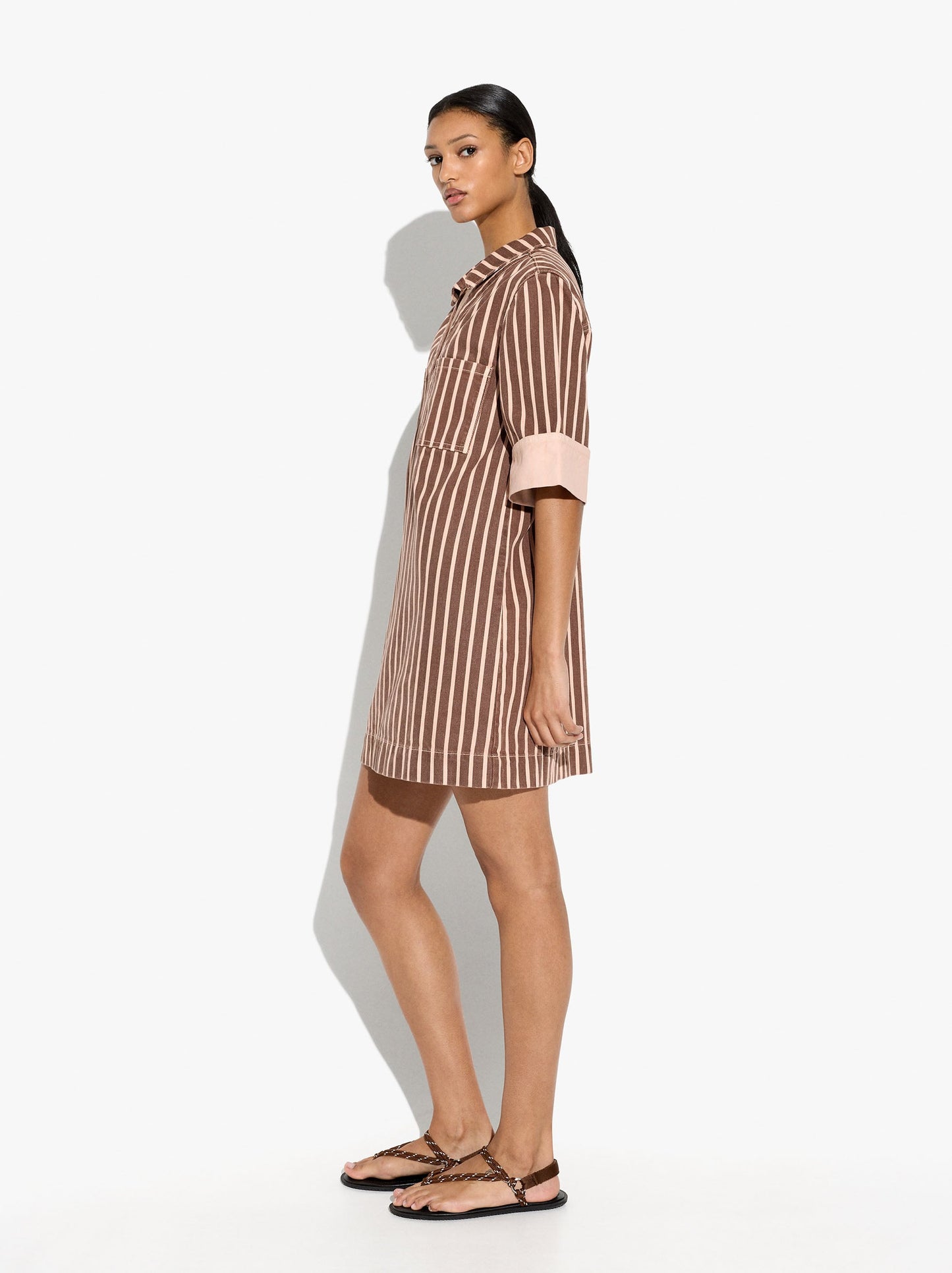 Shirt Dress With Stripes 100% Cotton