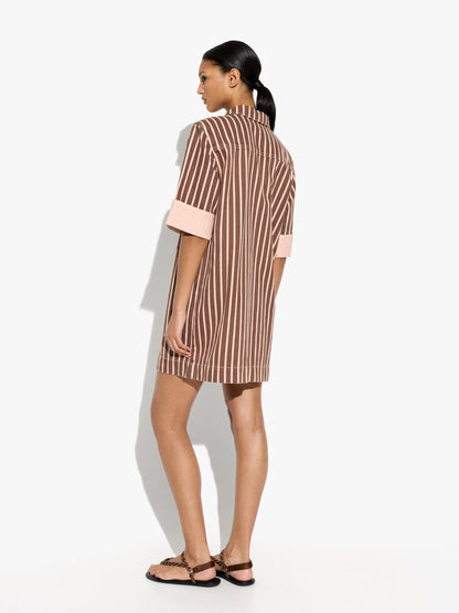 Shirt Dress With Stripes 100% Cotton