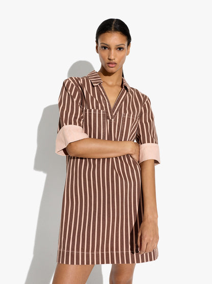 Shirt Dress With Stripes 100% Cotton