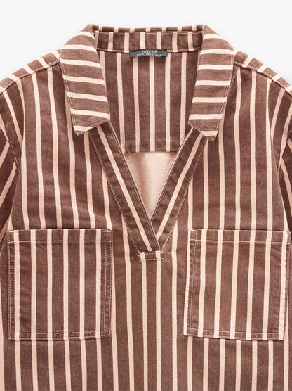 Shirt Dress With Stripes 100% Cotton