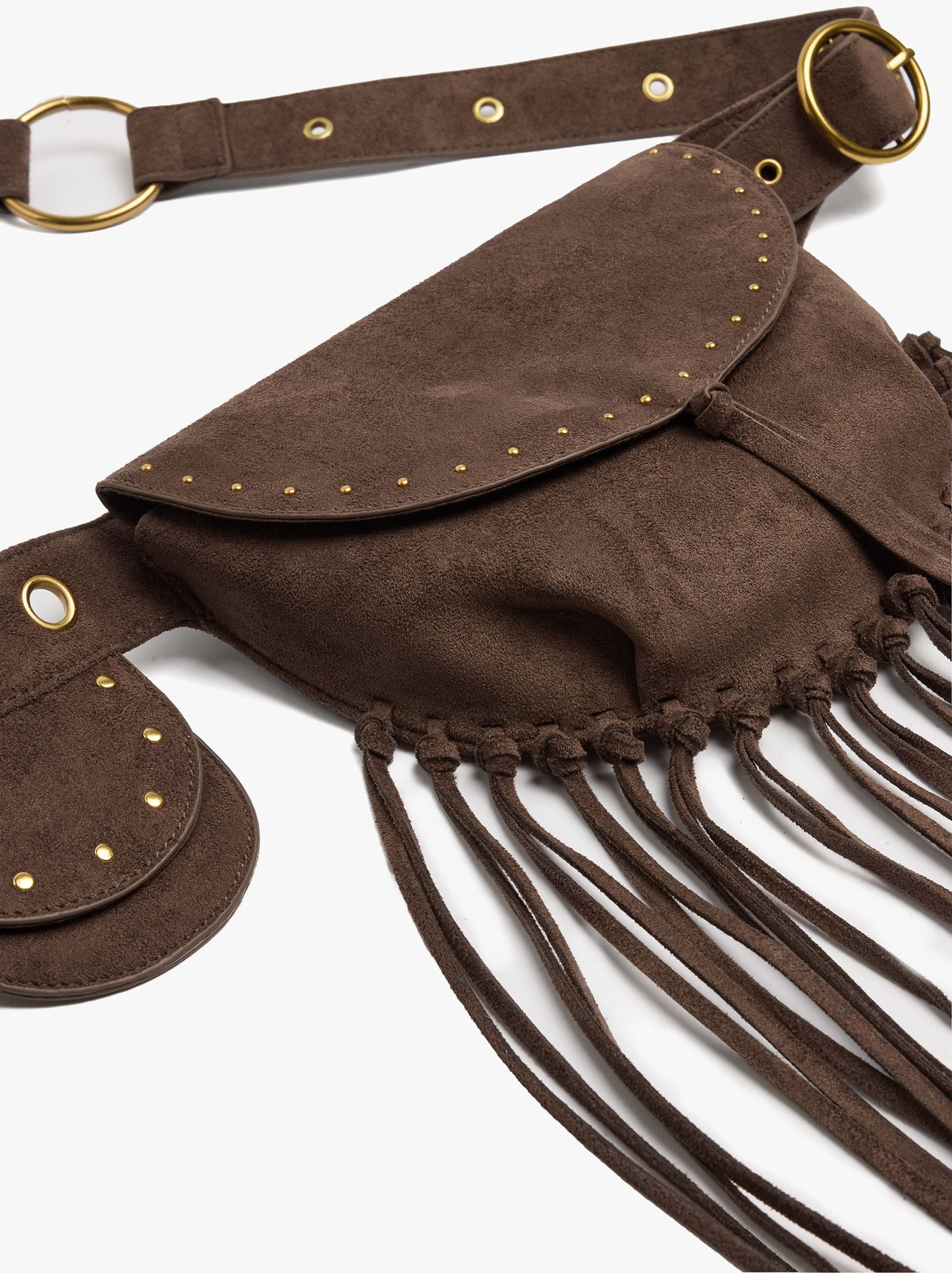Leather-Effect Bum Bag With Fringes